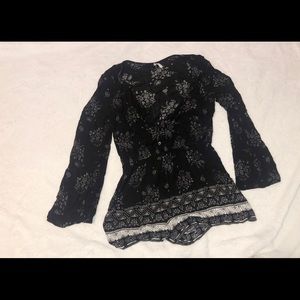 ☆Black Floral Romper ☆